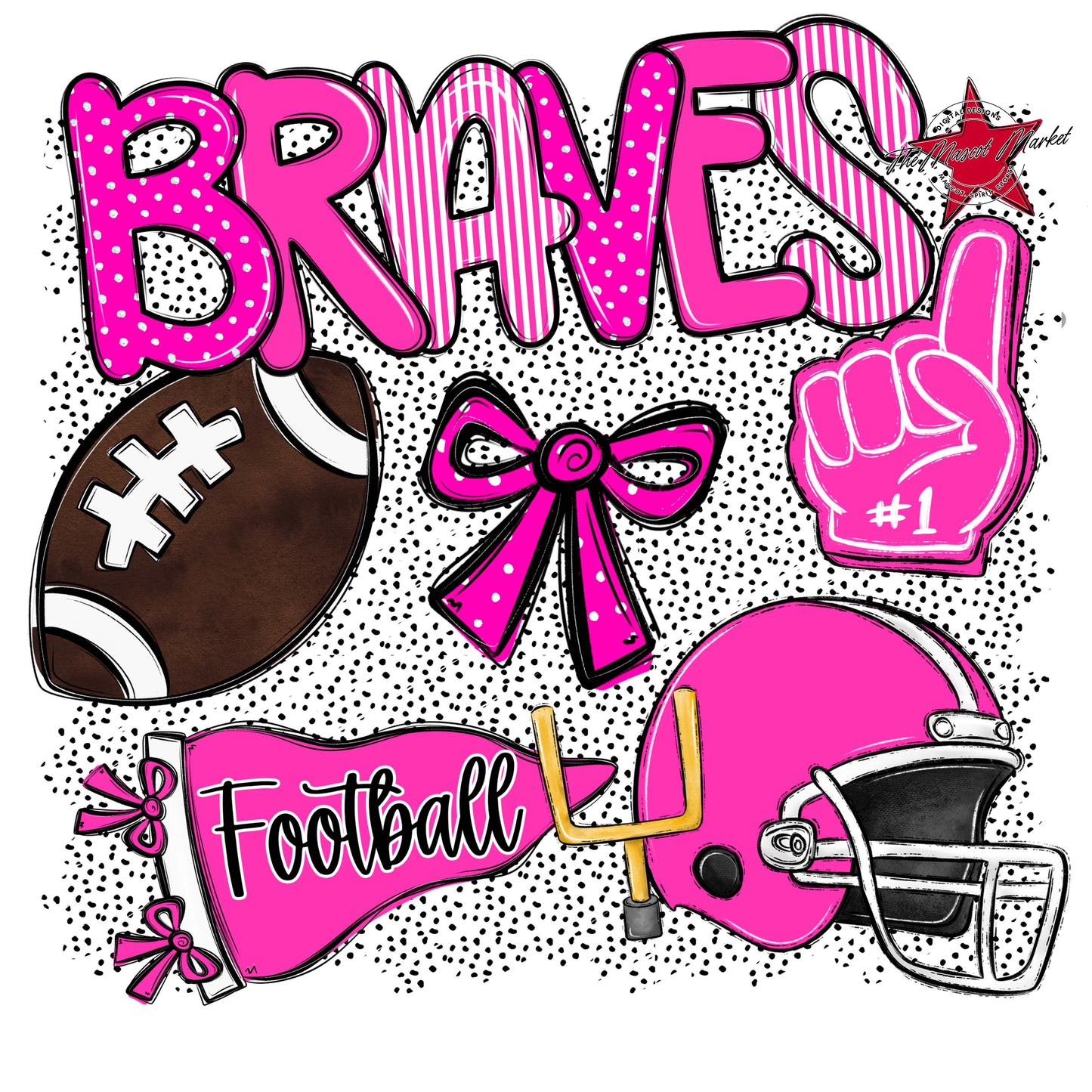 Braves Football Spirit-Pink