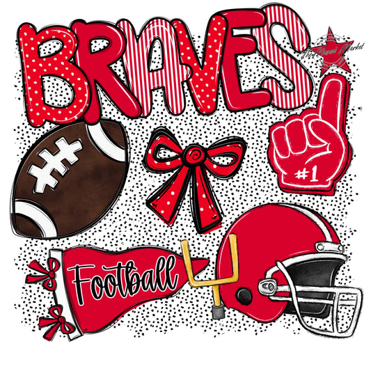 Braves Football Spirit-Red