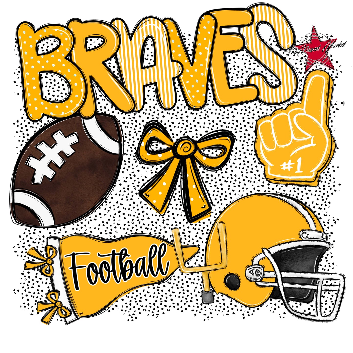 Braves Football Spirit-Yellow