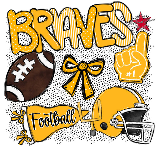 Braves Football Spirit-Yellow