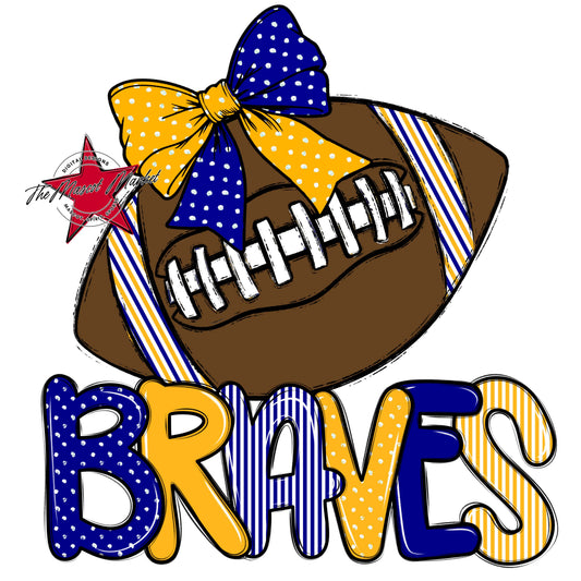 Braves Football Spirit Design-Blue & Yellow