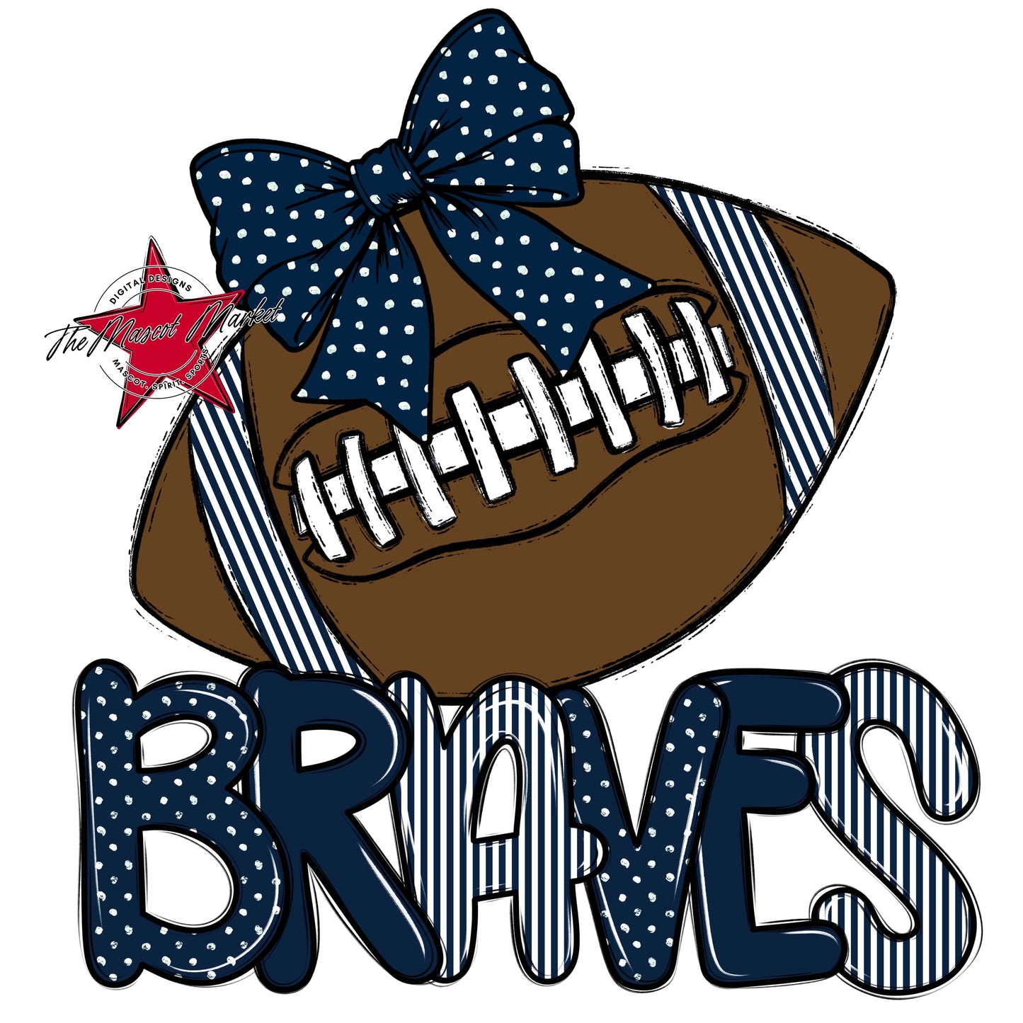 Braves Football Spirit Design-Navy