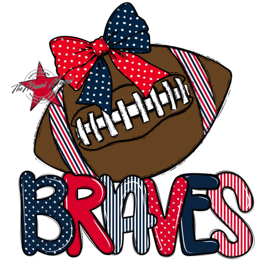 Braves Football Spirit Design-Navy & Red