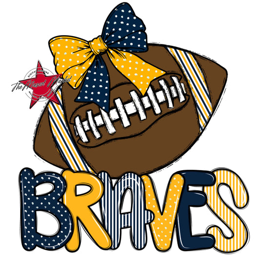 Braves Football Spirit Design-Navy & Yellow