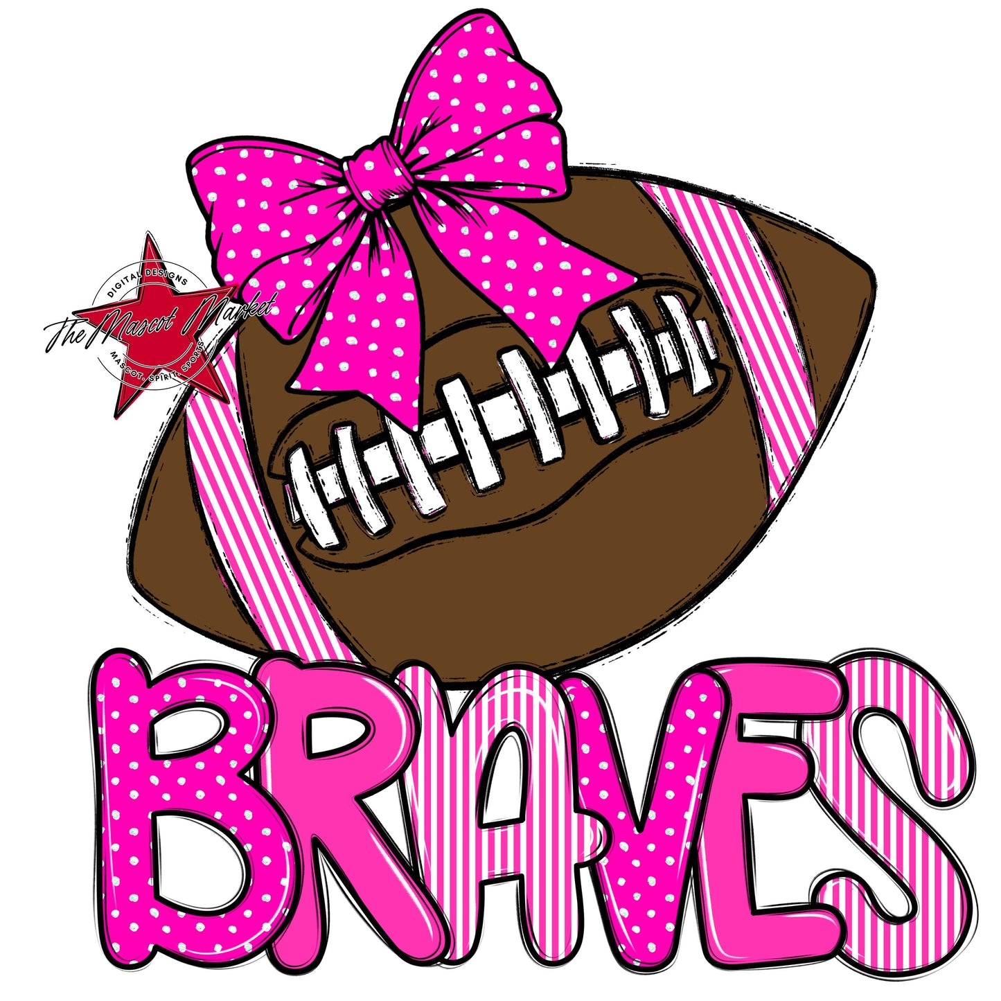 Braves Football Spirit Design-Pink