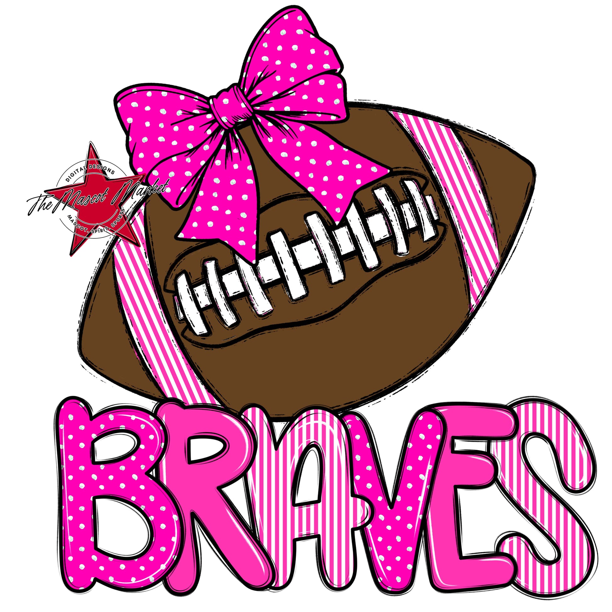 Braves Football Spirit Design-Pink