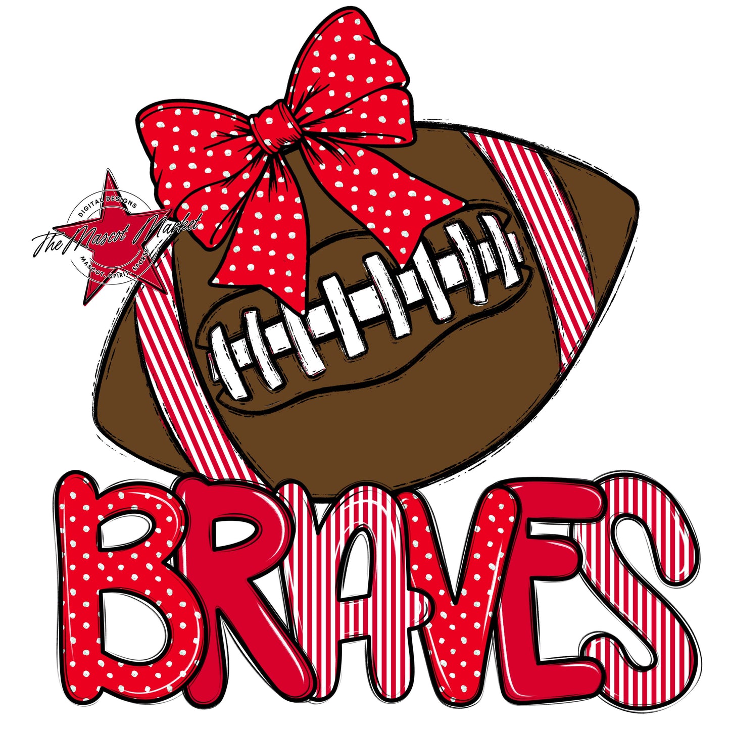 Braves Football Spirit Design-Red