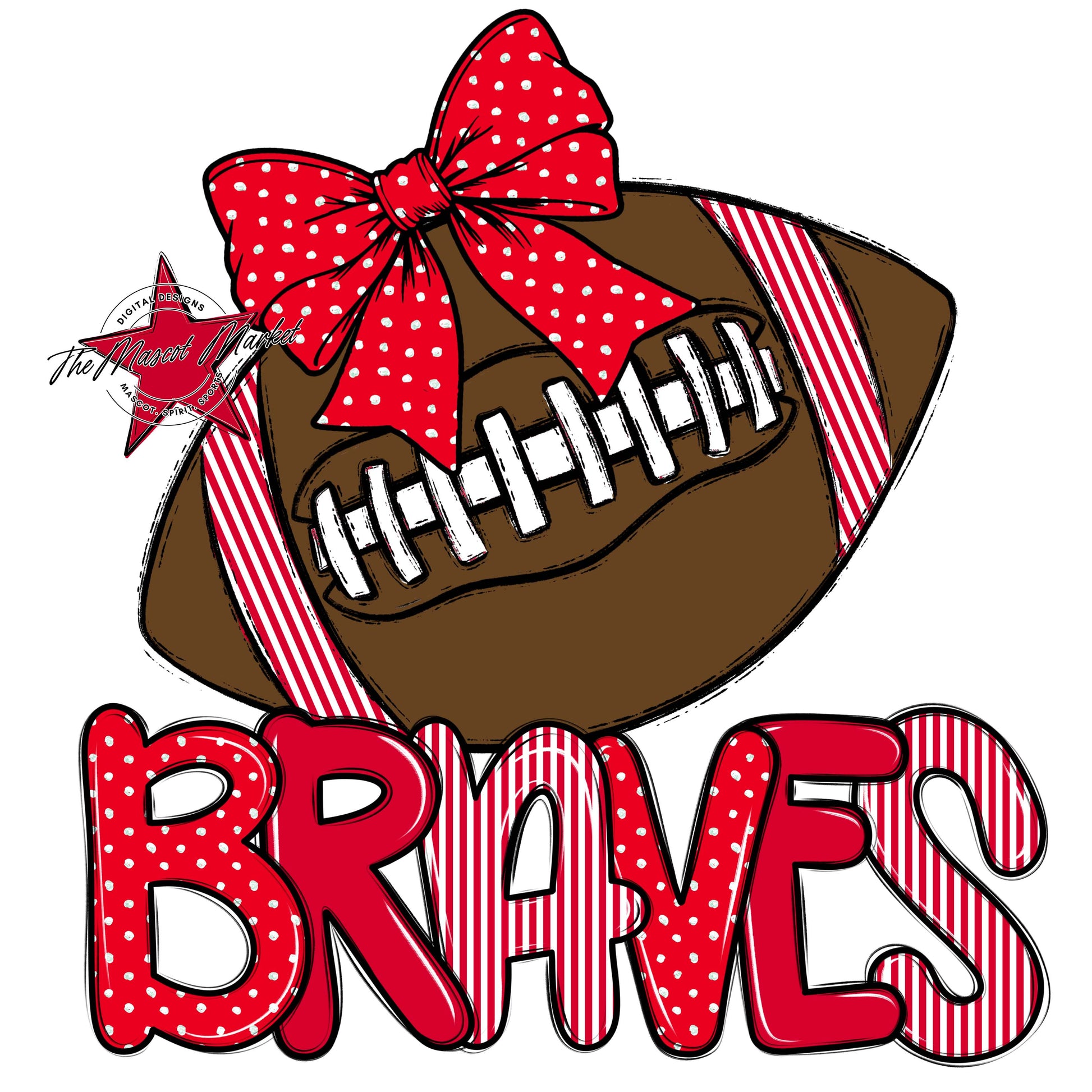 Braves Football Spirit Design-Red
