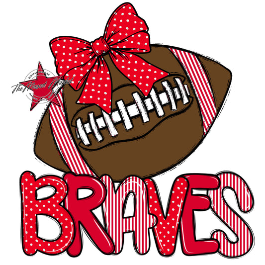 Braves Football Spirit Design-Red