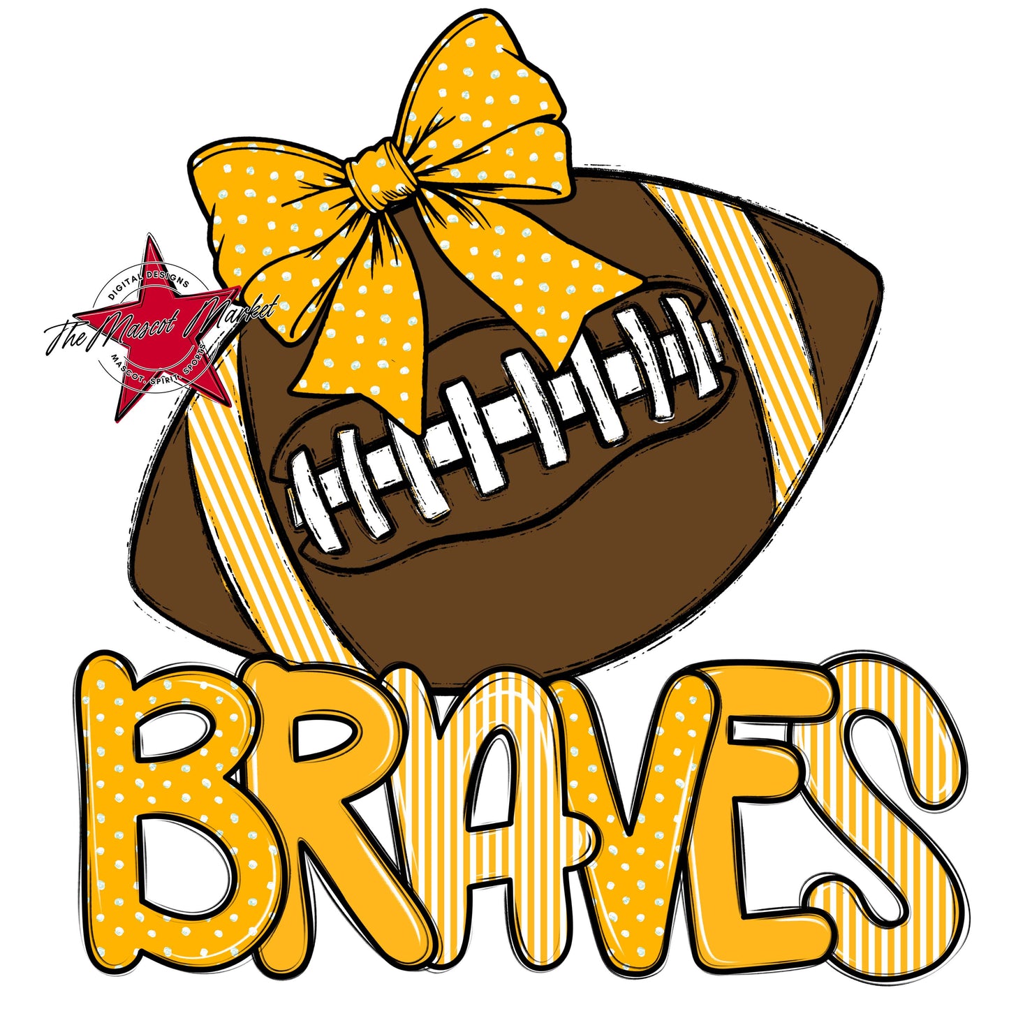 Braves Football Spirit Design-Yellow