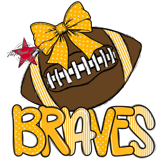 Braves Football Spirit Design-Yellow