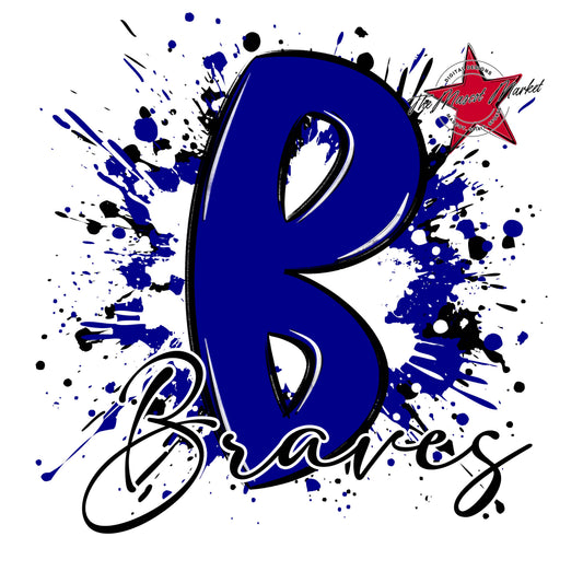Braves Mascot Splatter-Blue