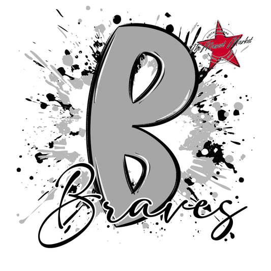 Braves Mascot Splatter-Grey