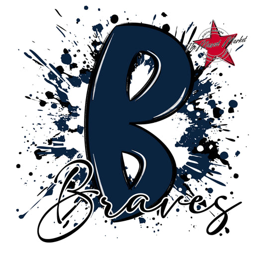 Braves Mascot Splatter-Navy