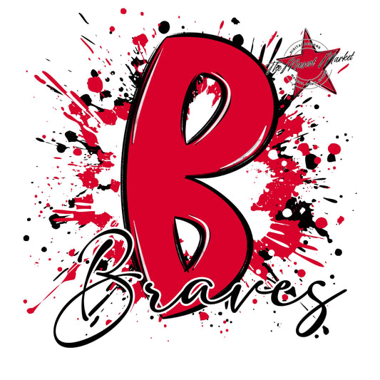 Braves Mascot Splatter-Red