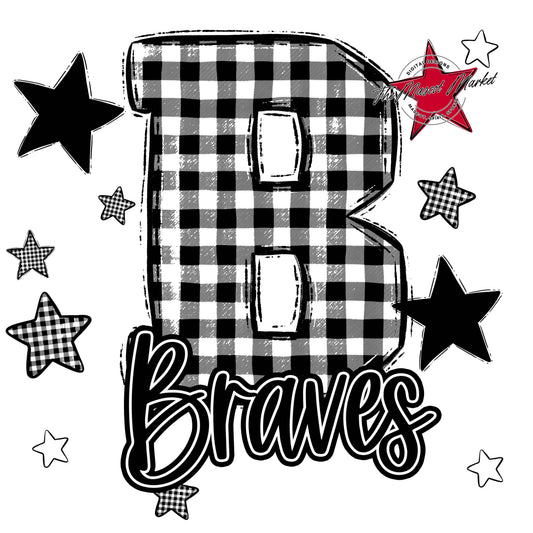 Braves Plaid Star Design-Black