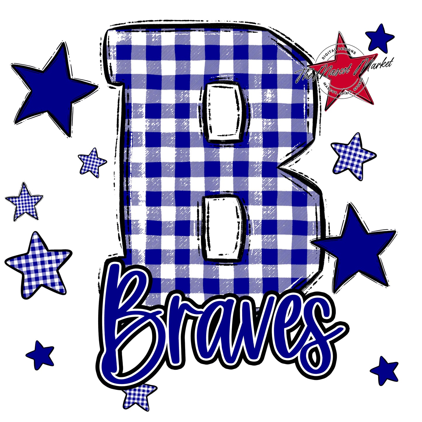 Braves Plaid Star Design-Blue