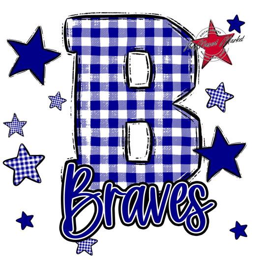 Braves Plaid Star Design-Blue