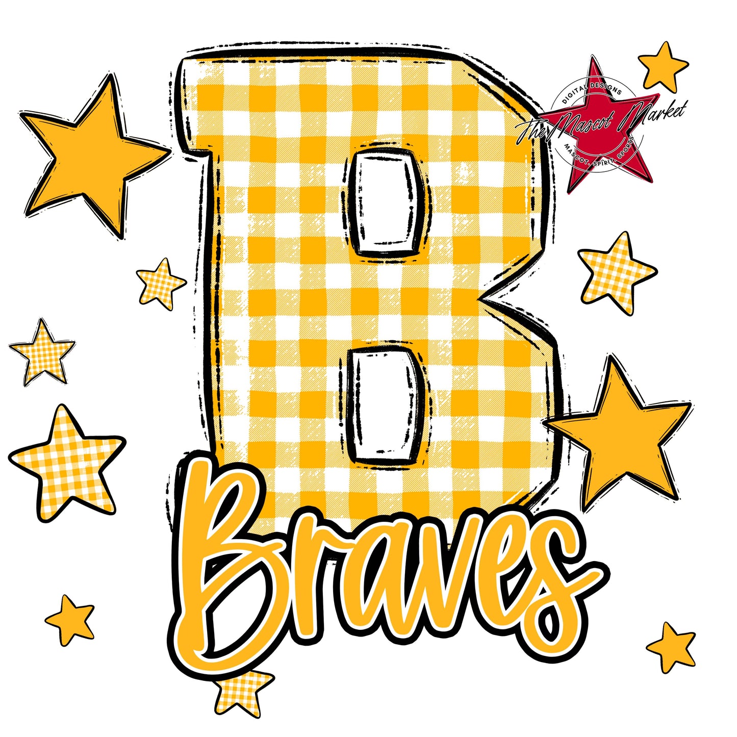 Braves Plaid Star Design-Yellow