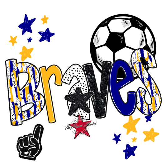 Braves Soccer Scrape-Blue-Yellow