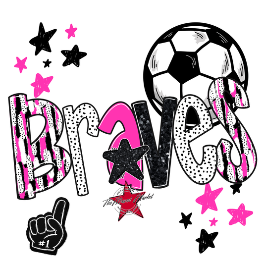 Braves Soccer Scrape-Pink