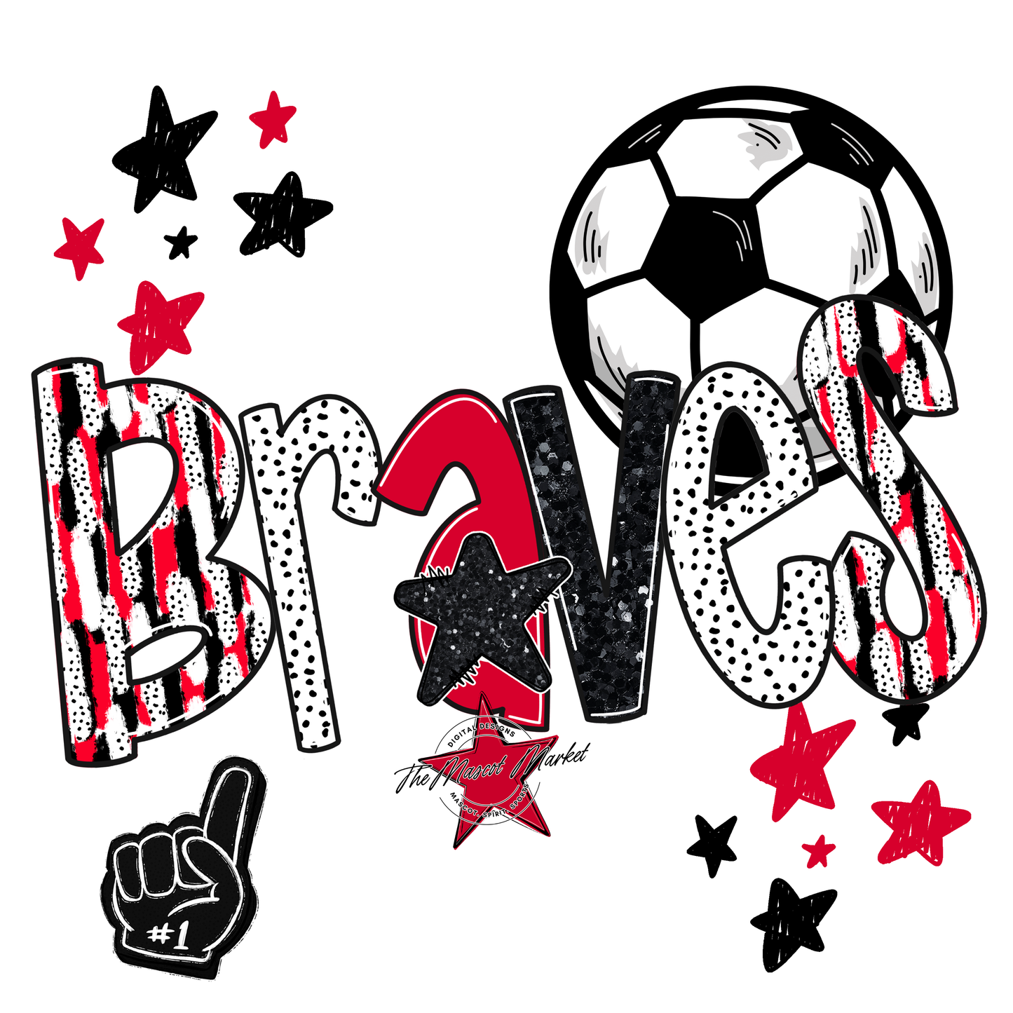 Braves Soccer Scrape-Red