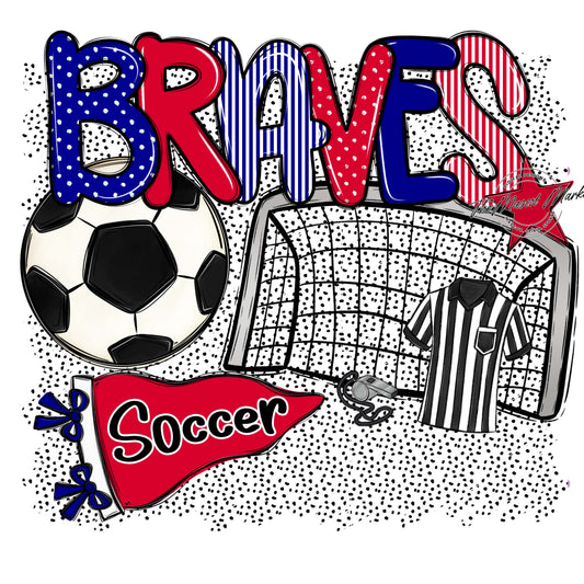 Braves Soccer Spirit-Blue & Red