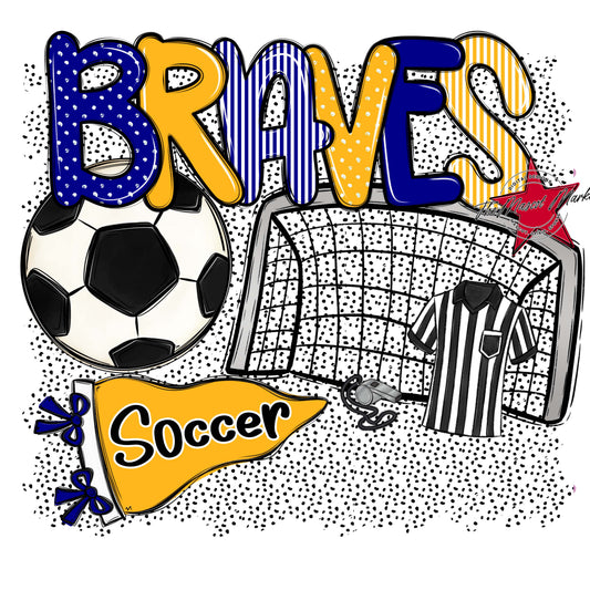 Braves Soccer Spirit-Blue & Yellow