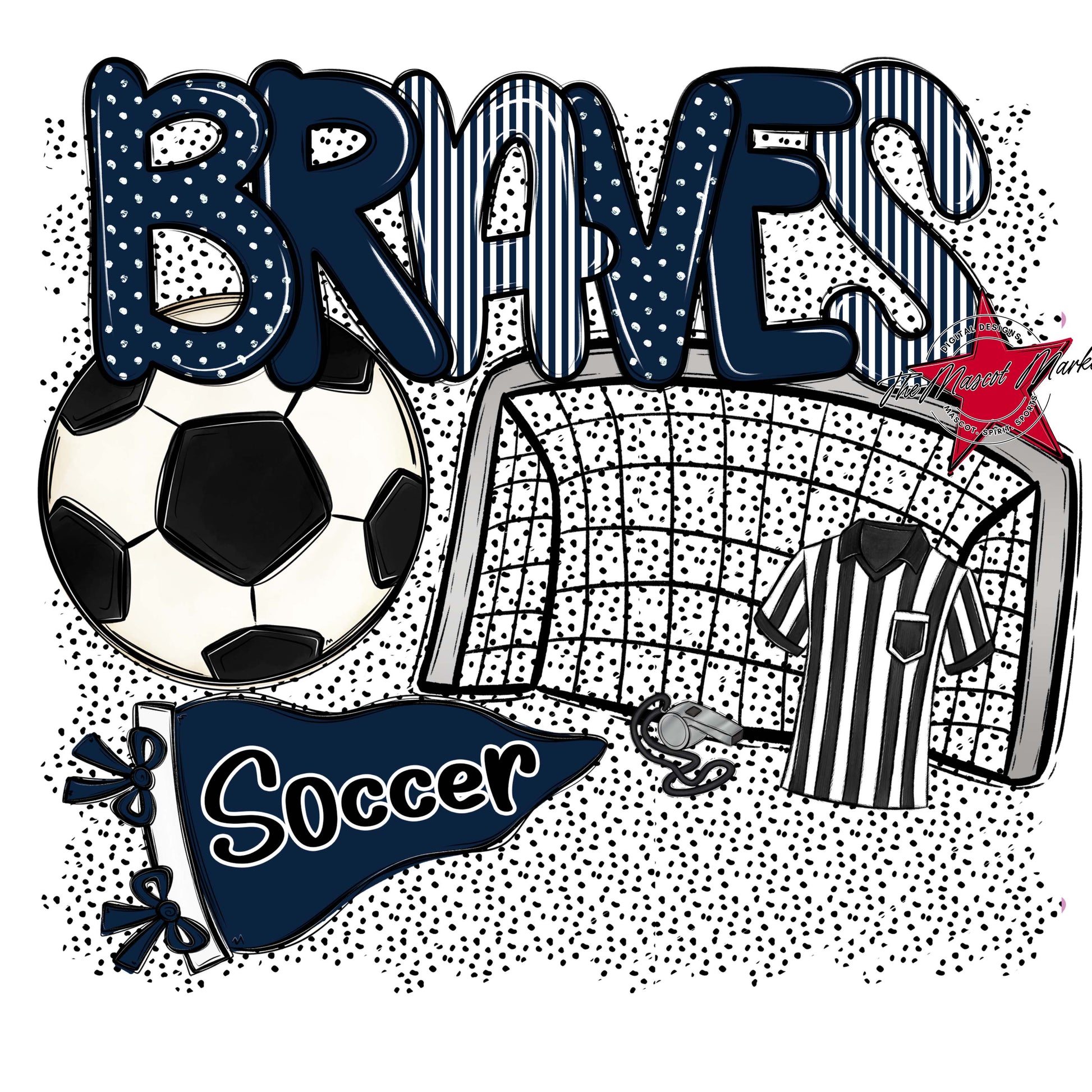 Braves Soccer Spirit-Navy