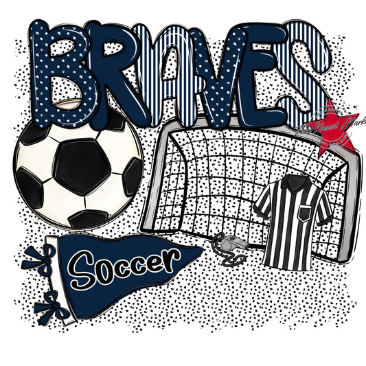 Braves Soccer Spirit-Navy