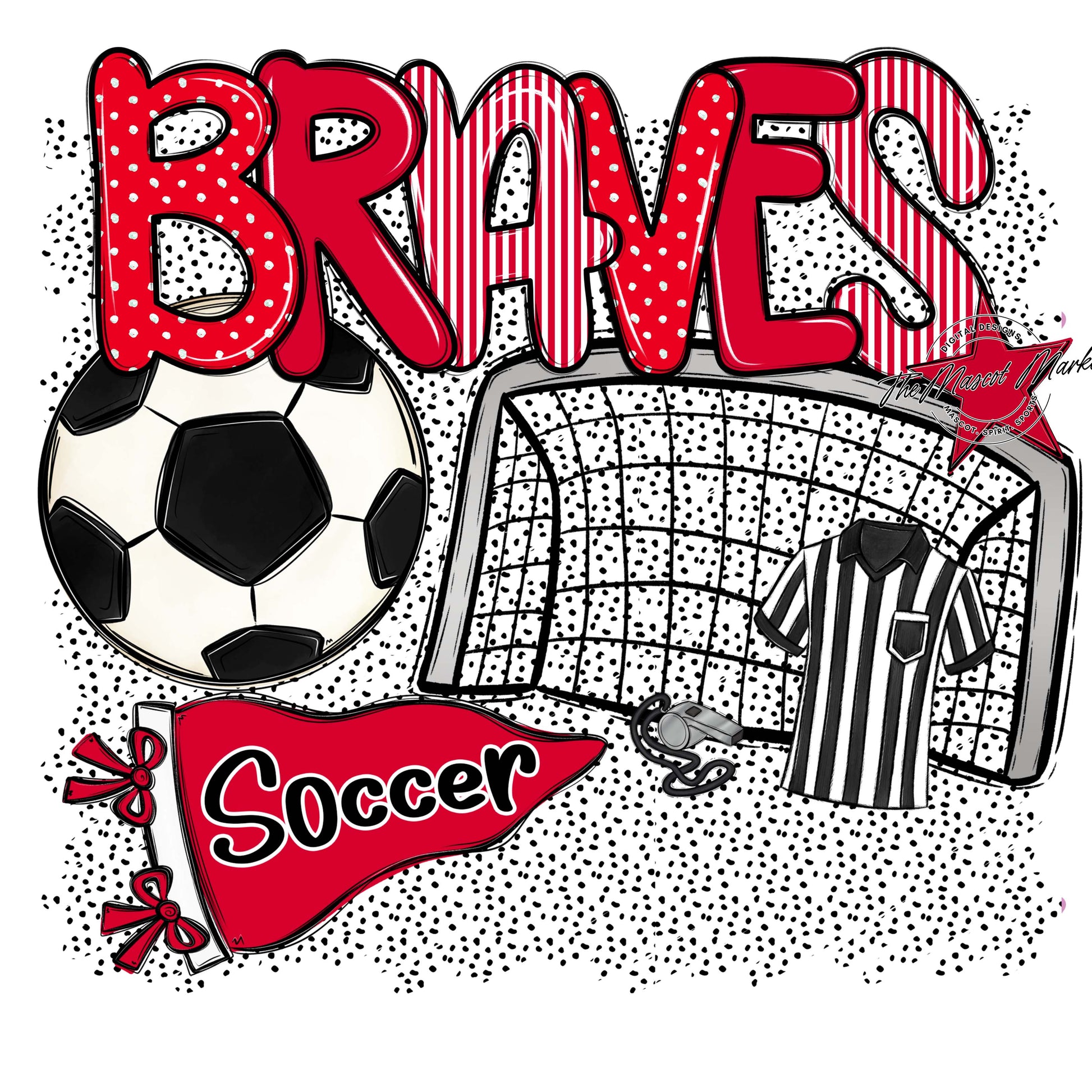 Braves Soccer Spirit-Red