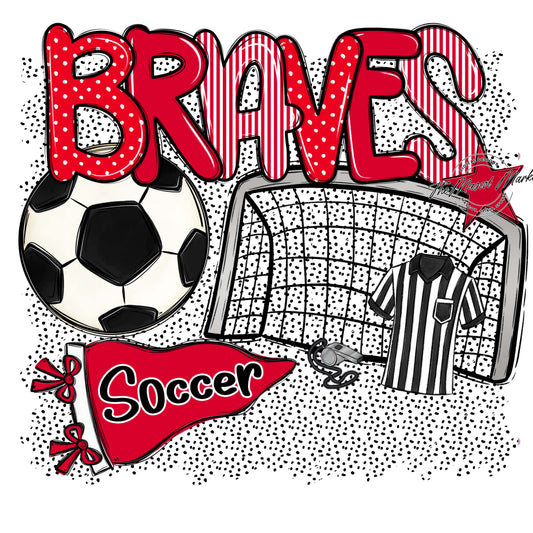 Braves Soccer Spirit-Red