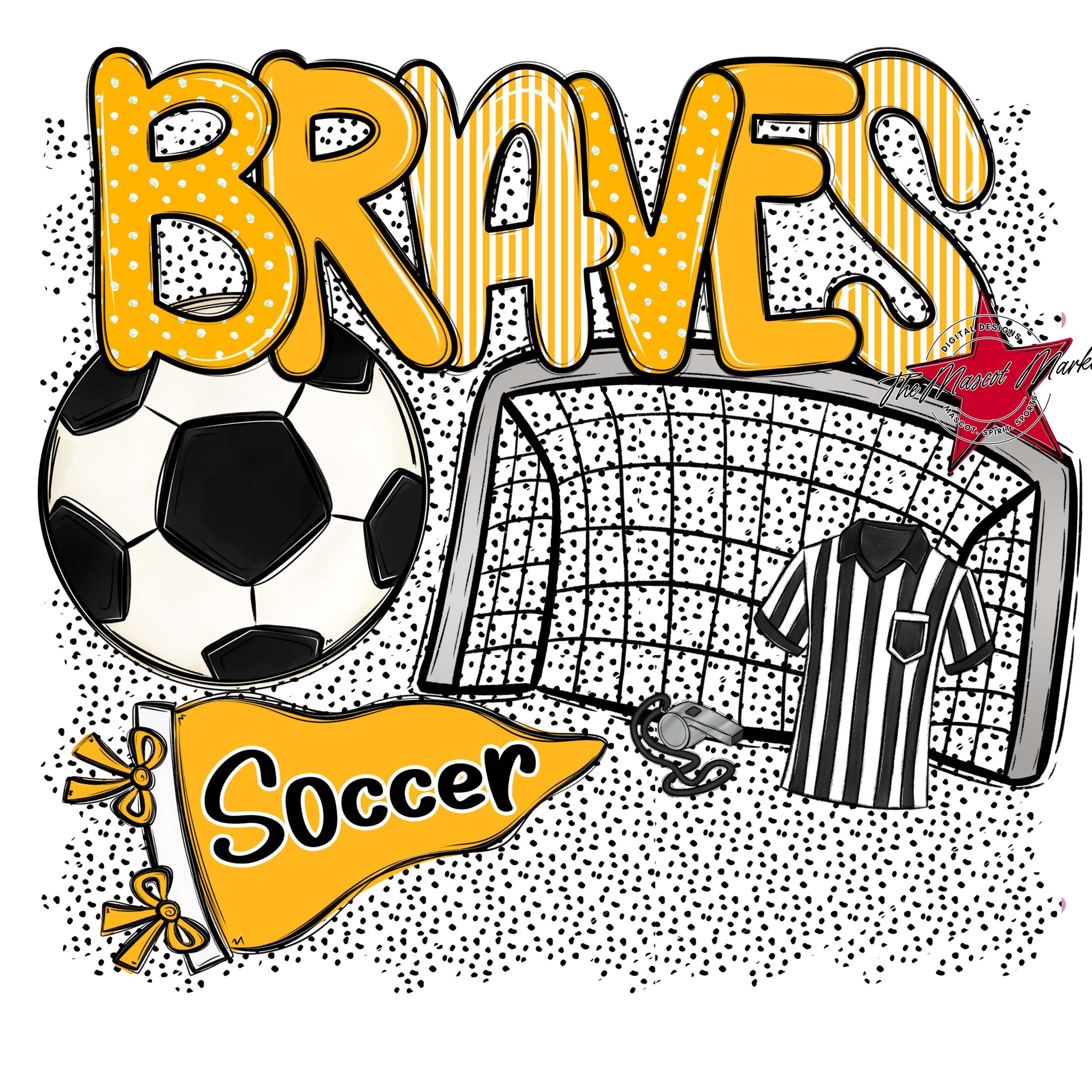 Braves Soccer Spirit-Yellow