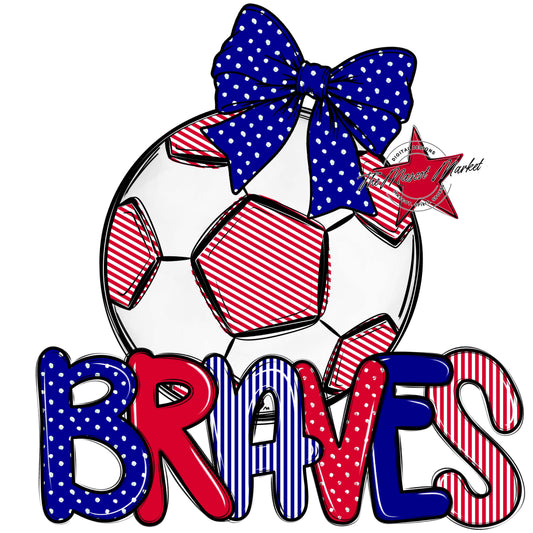 Braves Soccer Spirit Design-Blue & Red