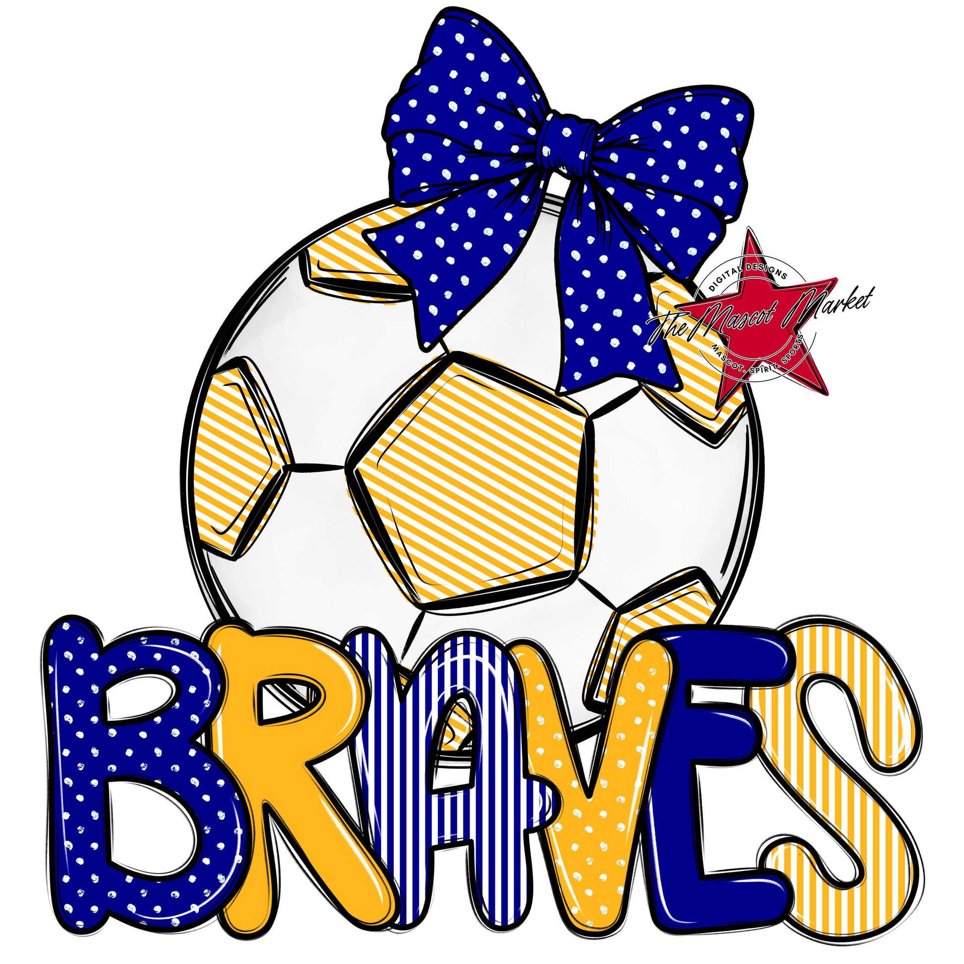 Braves Soccer Spirit Design-Blue & Yellow