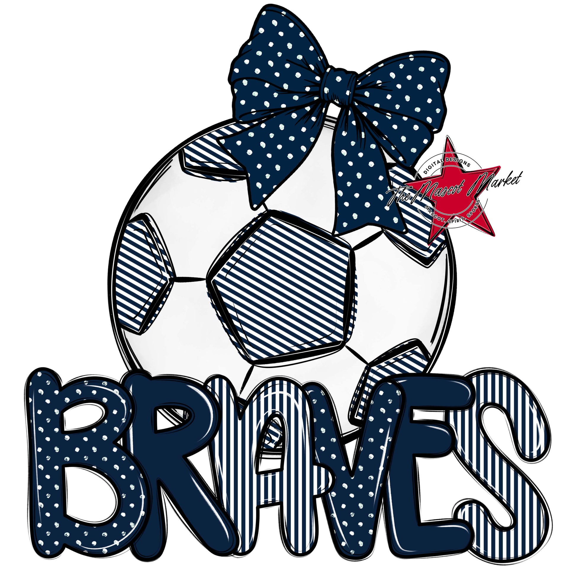 Braves Soccer Spirit Design-Navy