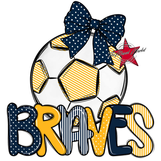 Braves Soccer Spirit Design-Navy & Yellow