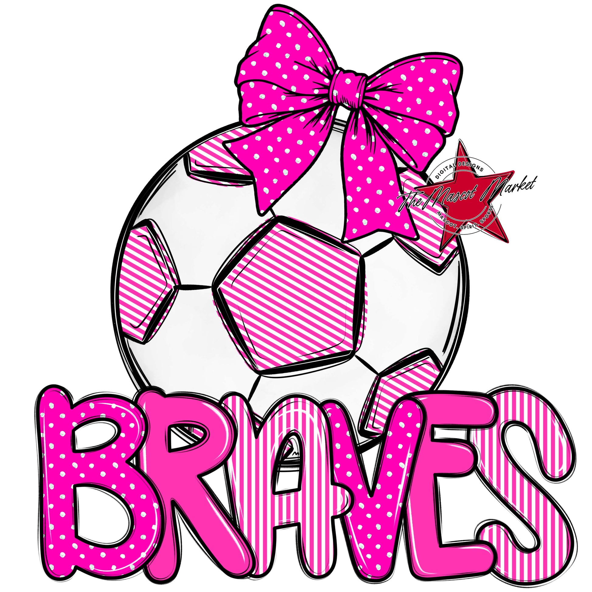 Braves Soccer Spirit Design-Pink