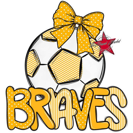 Braves Soccer Spirit Design-Yellow