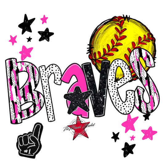 Braves Softball Scrape-Pink