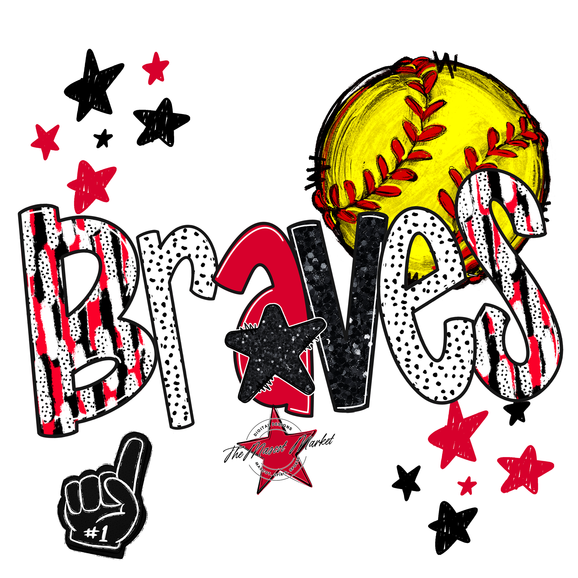 Braves Softball Scrape-Red
