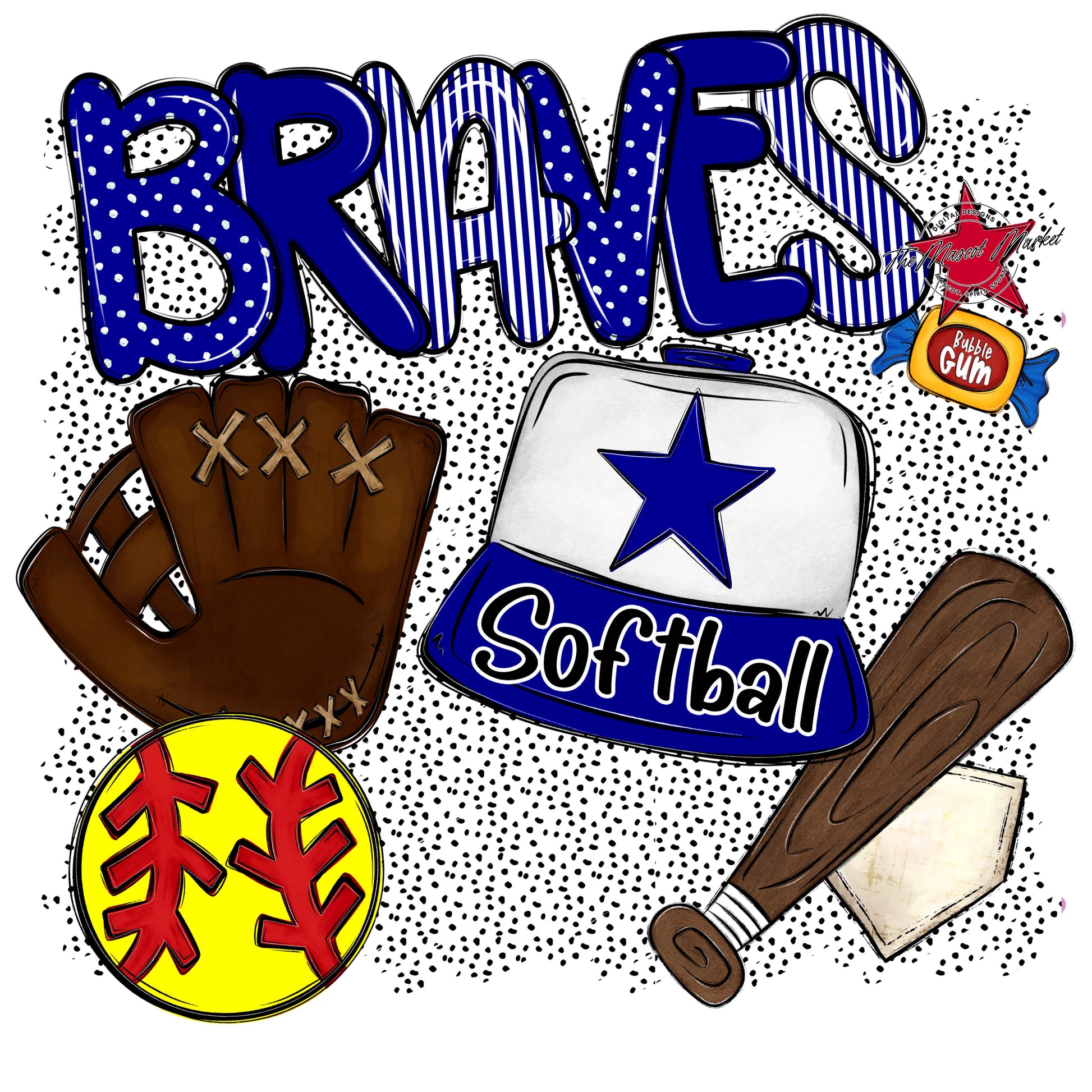 Braves Softball Spirit-Blue