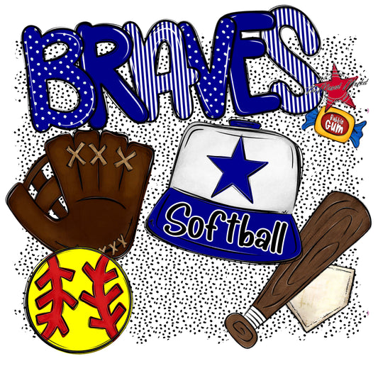 Braves Softball Spirit-Blue
