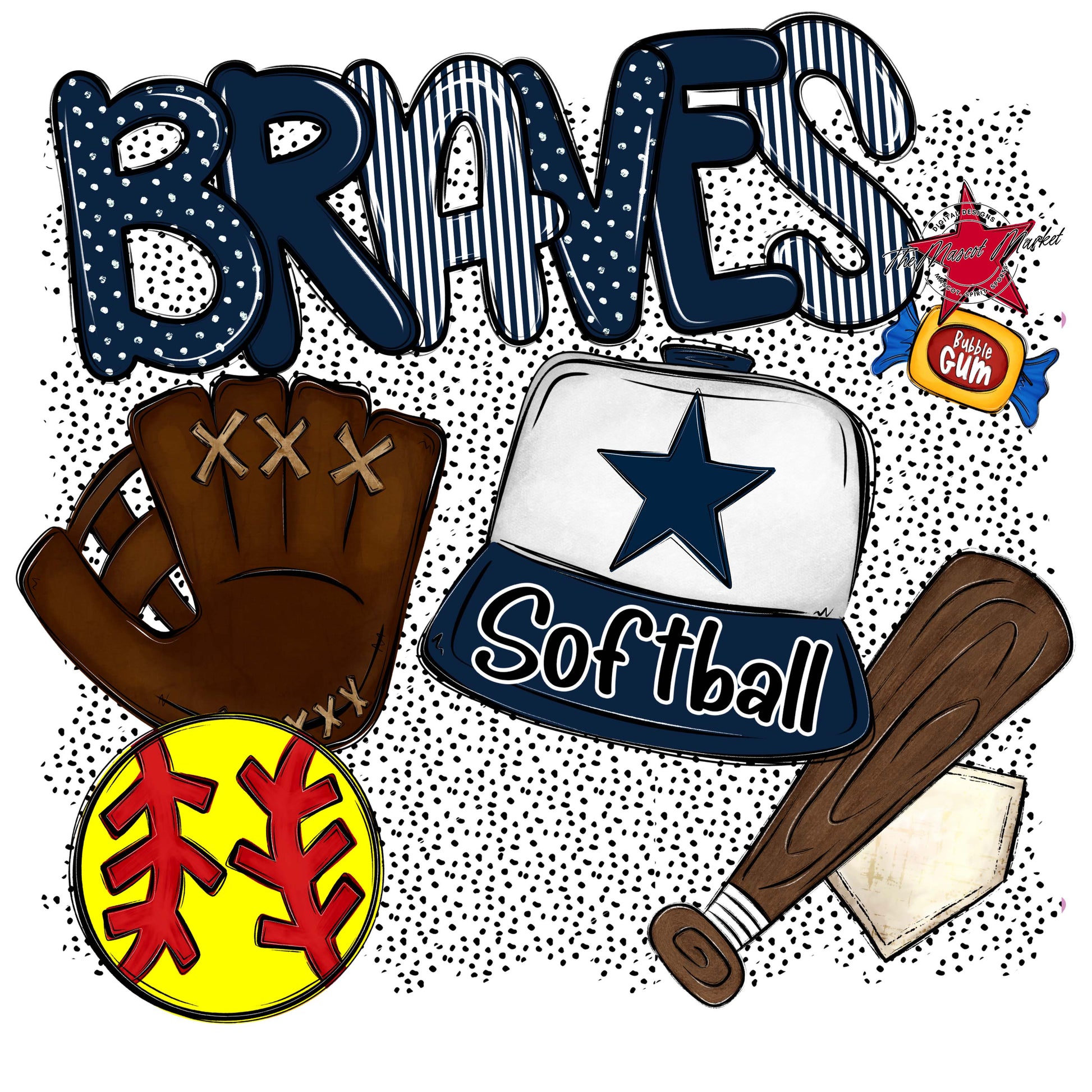 Braves Softball Spirit-Navy