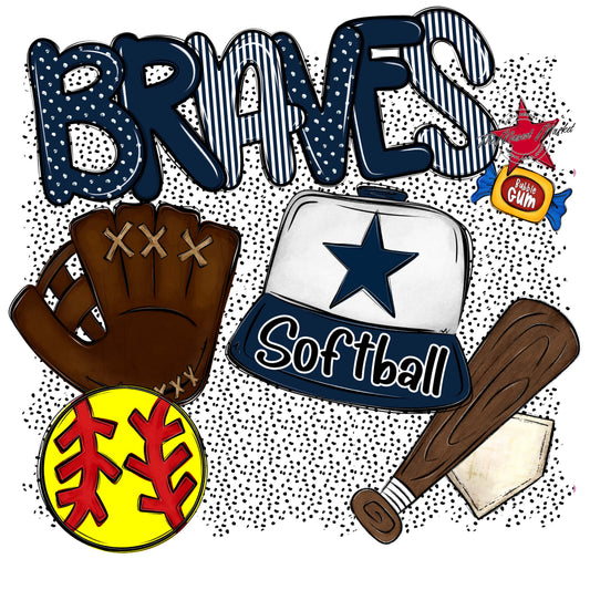 Braves Softball Spirit-Navy