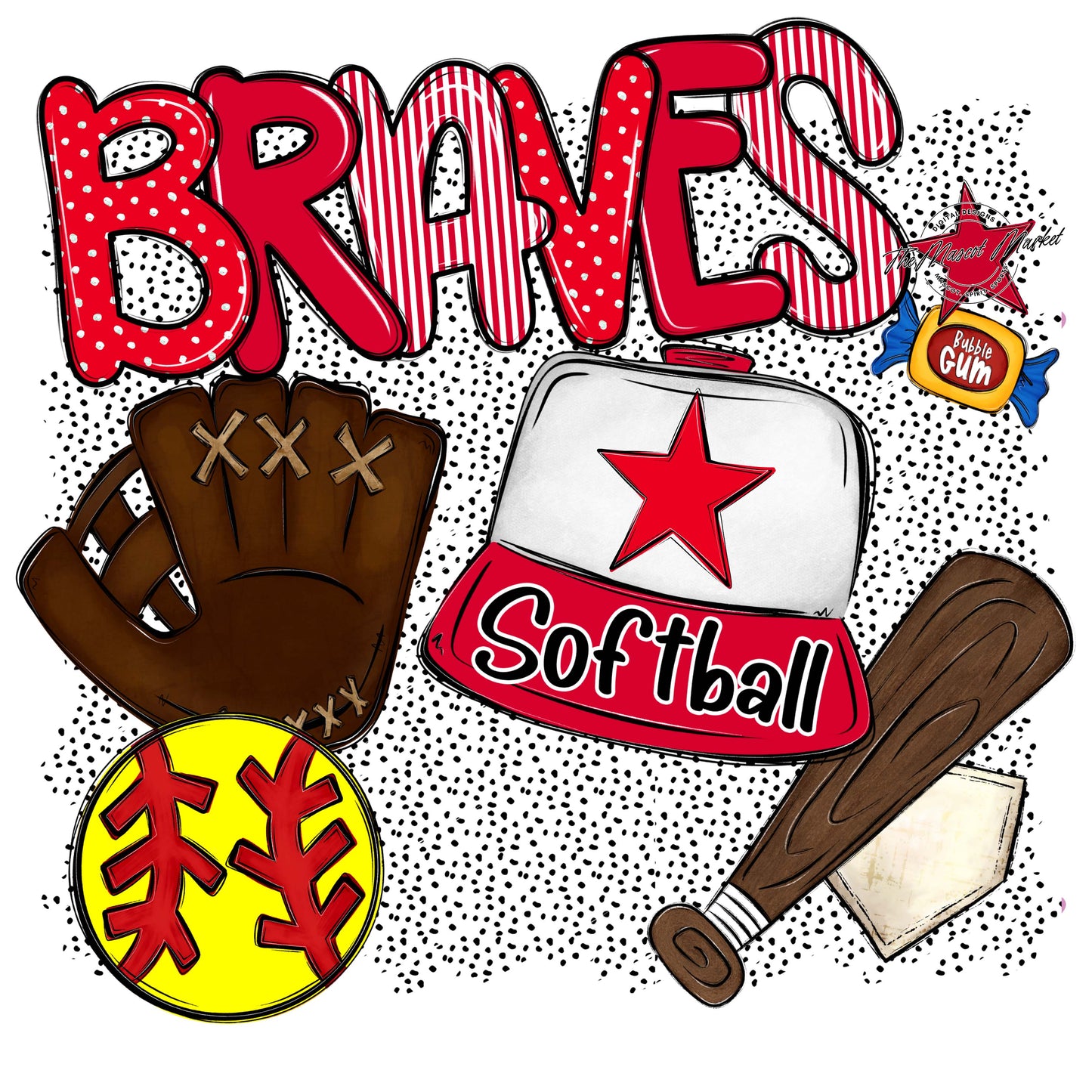 Braves Softball Spirit-Red