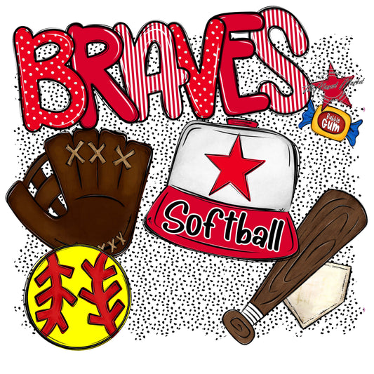 Braves Softball Spirit-Red