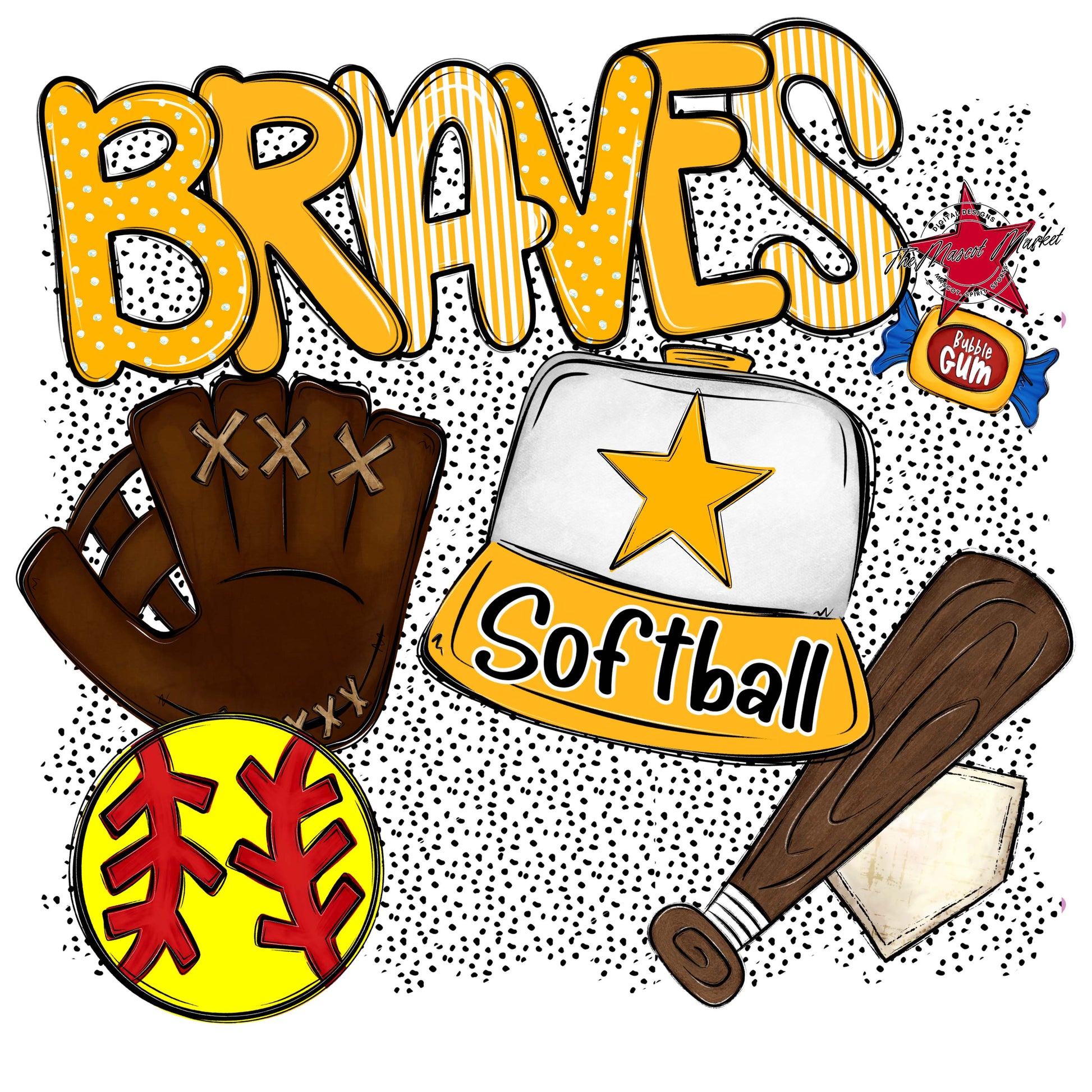 Braves Softball Spirit-Yellow