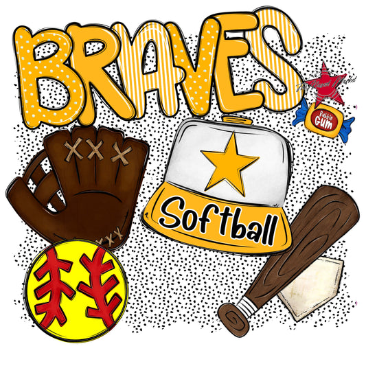 Braves Softball Spirit-Yellow