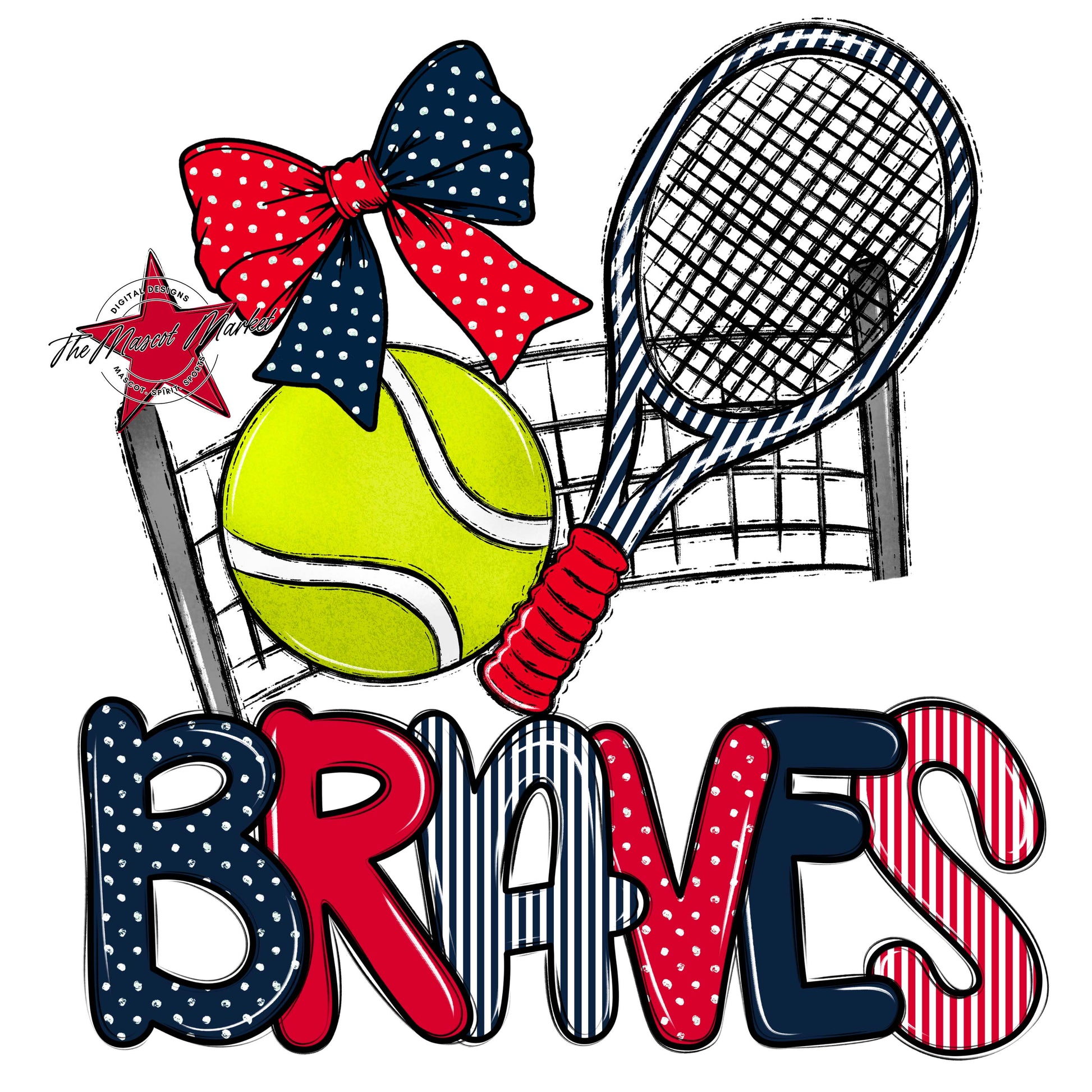 Braves Tennis Spirit Design-Navy & Red